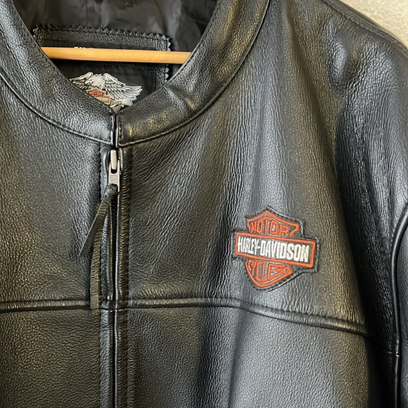 Harley Davidson Motorcycle Black Leather Riding Jacket 4XL - Picture 3 of 14
